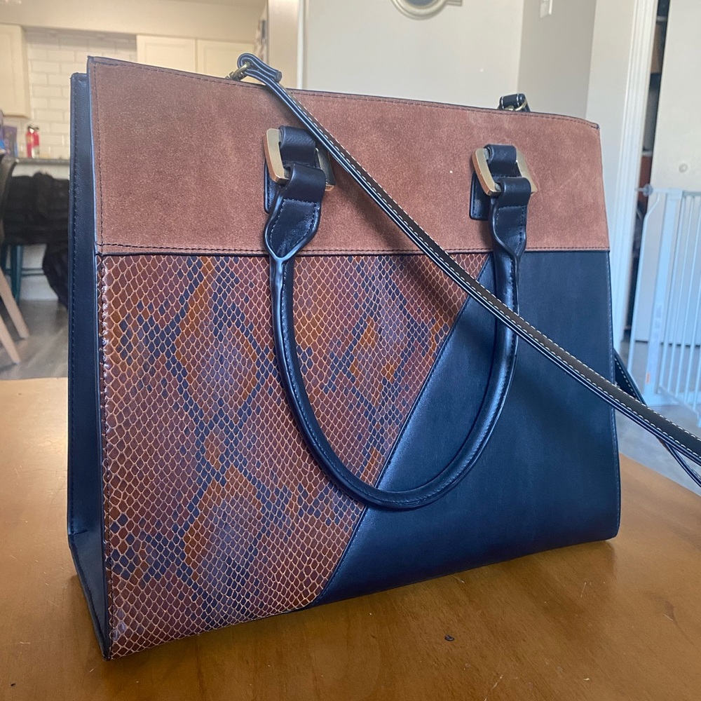 White House Black Market Large Leather Bag